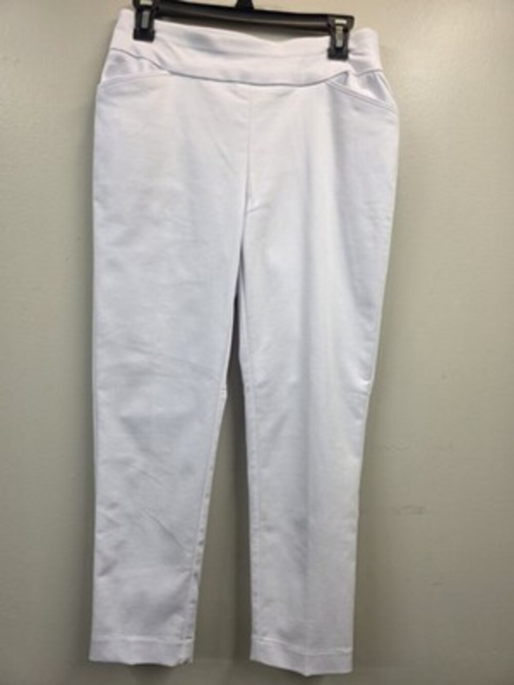 Croft & Barrow Women's White Slim Skinny Mid-Rise Stretch Twill Pull-On 25" 6P
